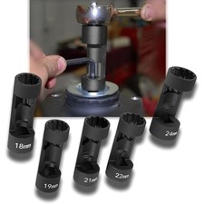 Ctcar 5-teilige Federbein-Muttern-Stecknuss-Set (12-Punkt, 18-24 mm) - Hochwe...