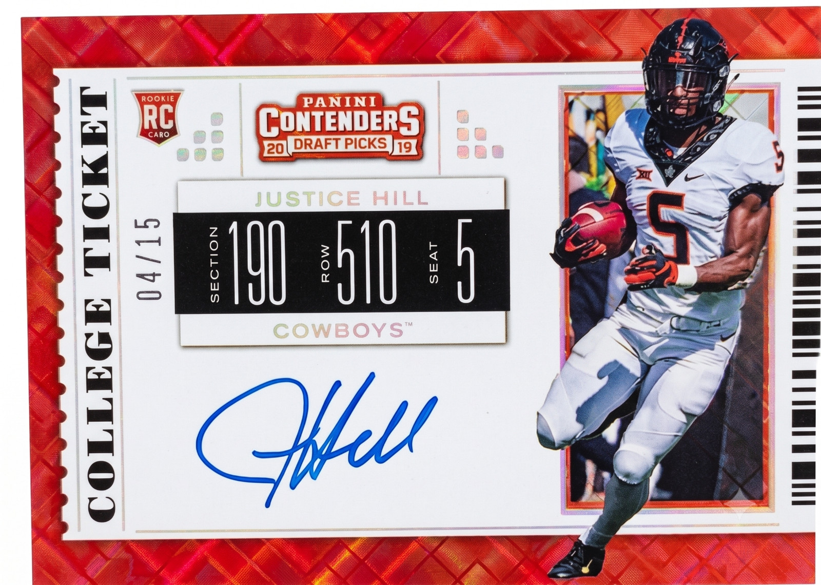 Justice Hill Panini Contenders Draft Picks #112 Autograph