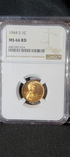 1944-S Lincoln Wheat Cent 1c - NGC GRADED MS66 RD