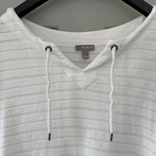 T By Talbots Long Sleeve Sweater Textured White Women  s Size L Casual Nautical