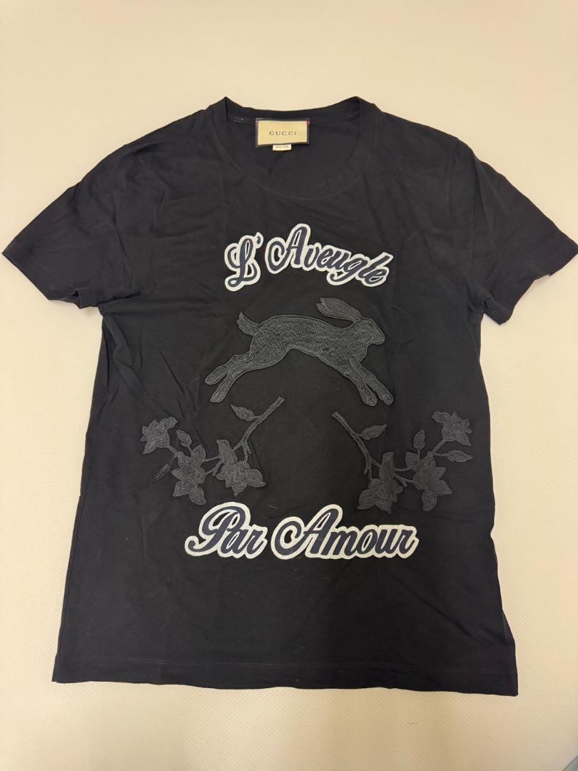 Gucci Embroidered Black T-Shirt in XS Size