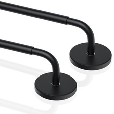 2 Pack Magnetic Curtain Rod for Door, 18 to 30 Inch Curtain Rod 3/8" Diameter Ad