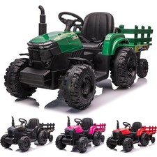 12v Kids Ride On Tractor Toys With Trailer For Big Kids Electric Ride On Car
