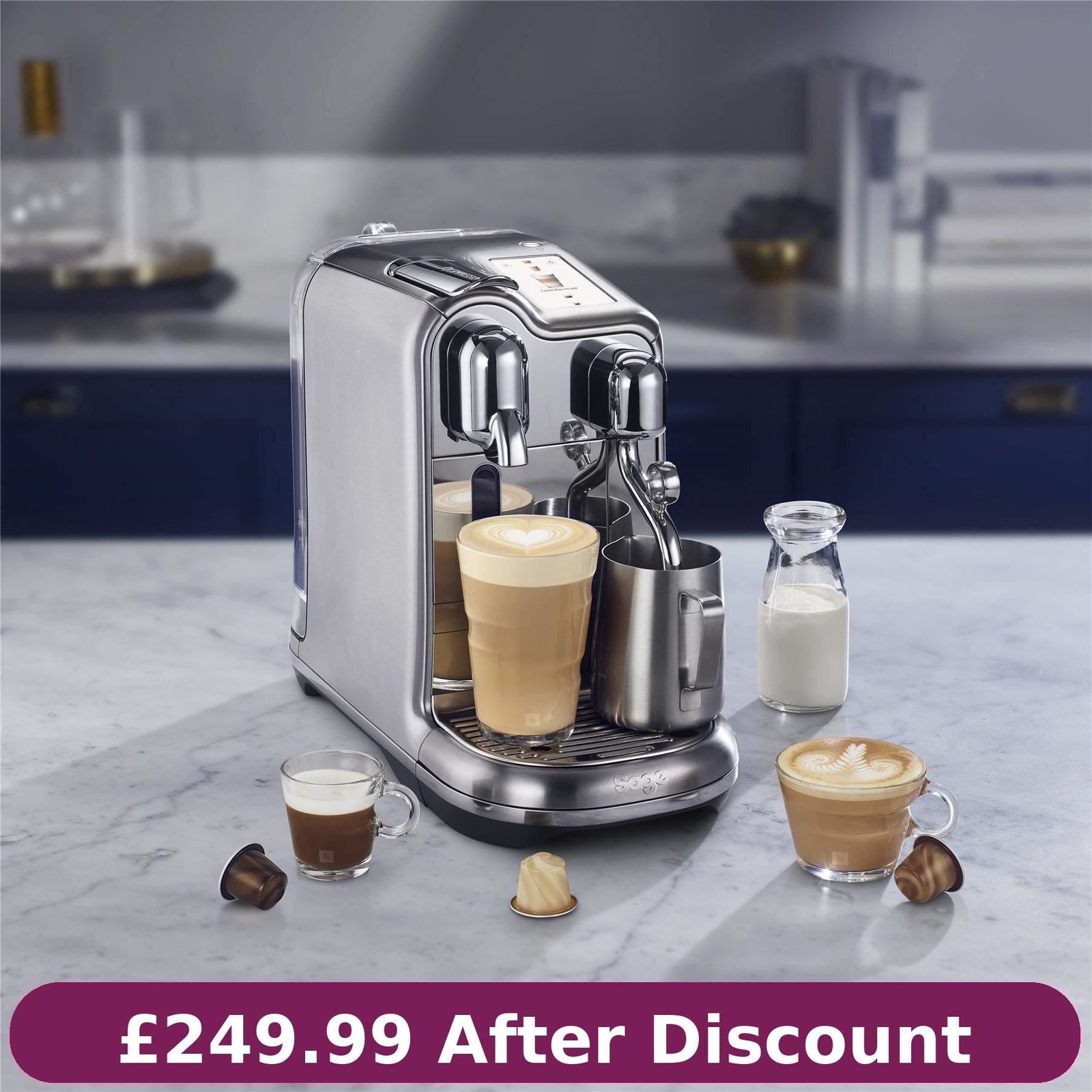 Sage Nespresso Creatista Pro SNE900BSS Coffee Machine Brushed Stainless Steel#