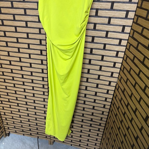 Zara Lime Green Dress With Gathered Waist Size Medium - Picture 4 of 10