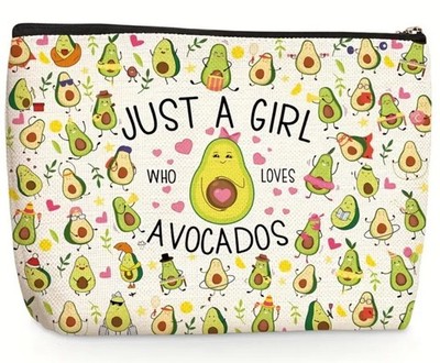 Kosmetiktasche Frauen/Mädchen mit Aufdruck Avocado 