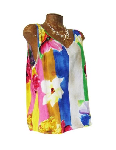 Camicetta canotta a righe colorate "BLOEMEN" by Jams World 2XL DIFETTOSA - Foto 1 di 11