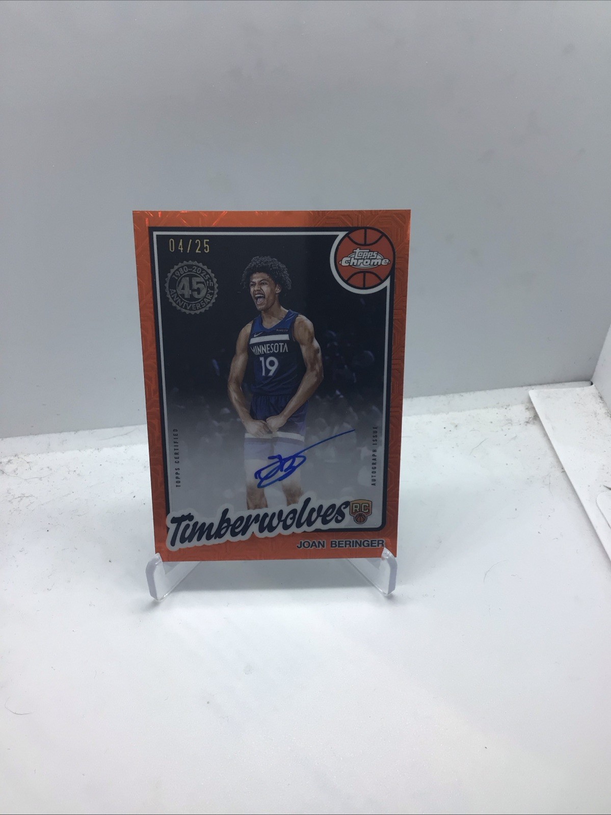 2025-26 Topps Silver pack 35th anniversary Orange Mojo Auto RC Joan Beringer /25
