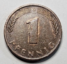 1978 D Germany 1 One Pfennig - Copper Plated Steel - German - World Coin Europe