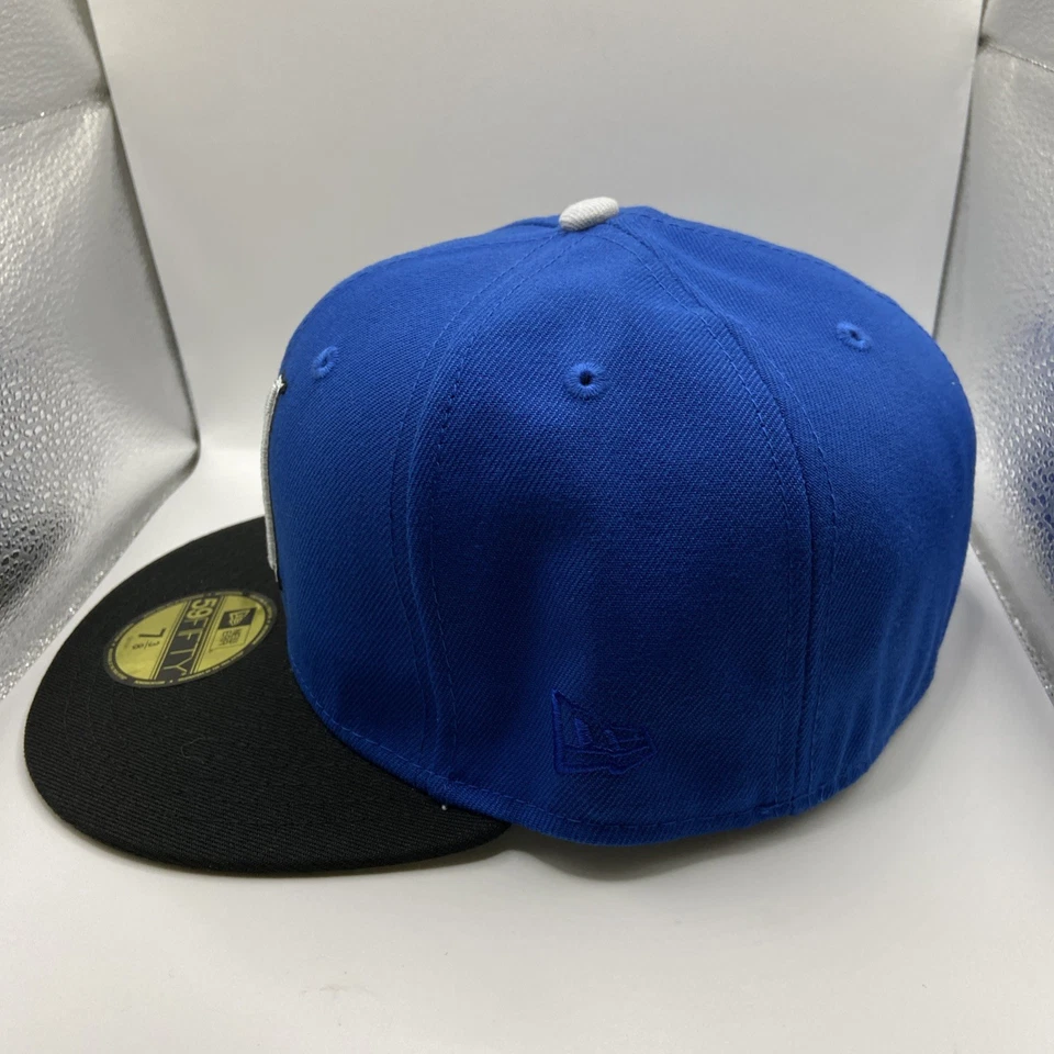 7 3/8 New Era Milwaukee Brewers County Stadium Patch 59FIFTY Fitted Hat Cap Blue - Image 4 of 4