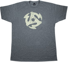 Genuine Gretsch 45 RPM Logo Men's T-Shirt, Heather Charcoal Gray, S SMALL