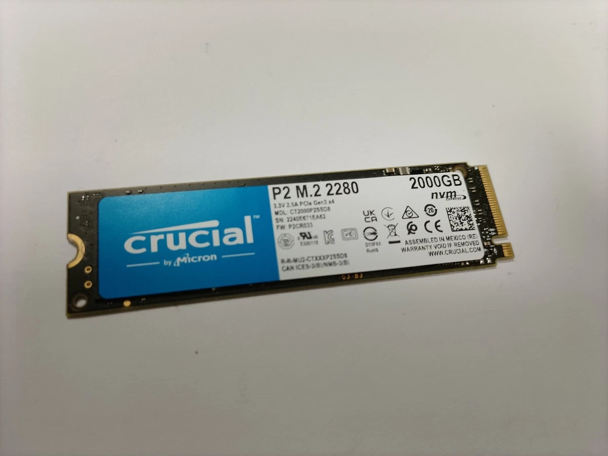 DISCO DURO CRUCIAL SSD 2TB CT2000P2SSD8 P2 100% LIVE M2 HARD DISK M.2