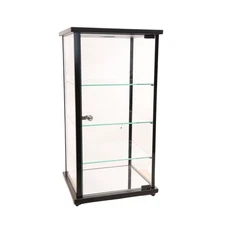 Lighted Glass Countertop Display Case - 27"H x 12"D x 14"L