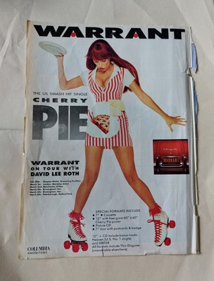 Warrant - Cherry Pie Single Album Release Original Vintage Advert