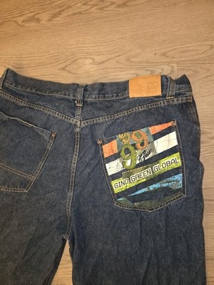 Vtg Y2K Gino Green Global 999 Baggy Hip Hop Jeans Mens 42 | eBay