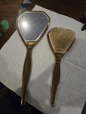 Vintage Art Deco Vanity Set Mirror And Brush Used