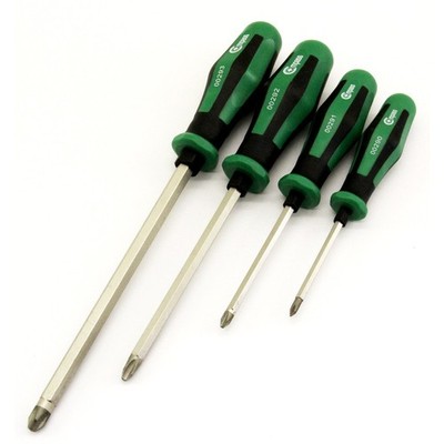 Mpass Schraubenzieher 4tlg Kreuzschlitz PH1-4 Diamantspitze 2K Griff Sechskant