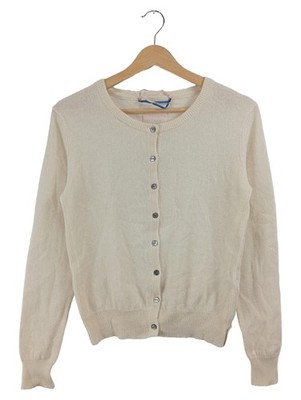 81hours Strickjacke Damen Beige Gr. 36 S Kaschmir Rundhals Knopfleiste