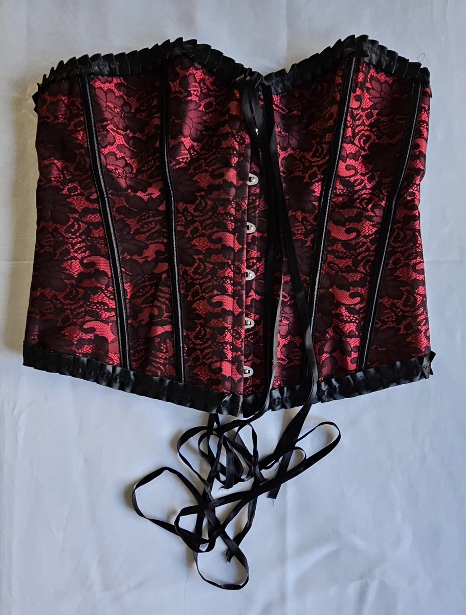 Corset Bustier Résille Gothique Rouge - Marque Hot Topic, Taille S, Neuf Sans étiquette