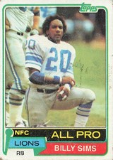1981 Topps Billy Sims #100 card
