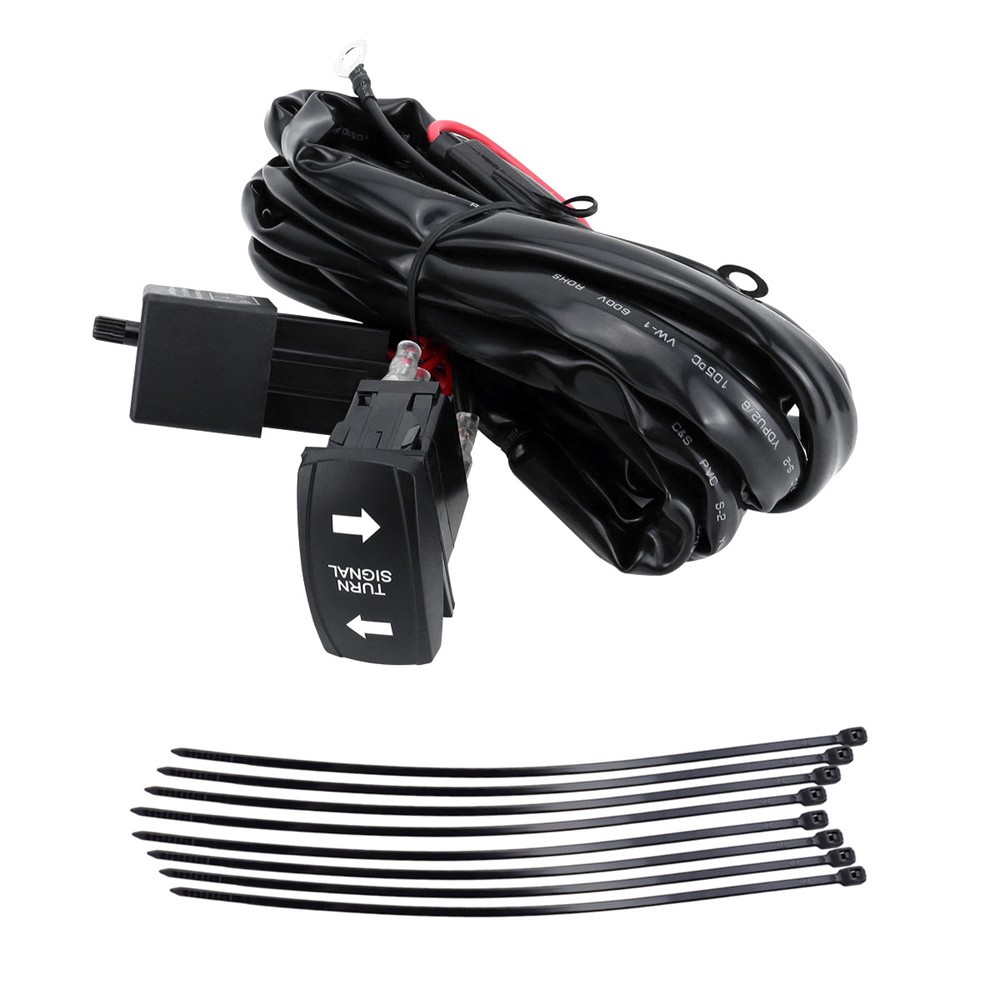 UTV Turn Signal Wiring Harness with Switch Relay Fuse For Polaris RZR Maverick