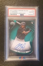 2022 Topps Chrome Black CJ Abrams Rookie Green Refractor On Card Auto PSA 10 #99