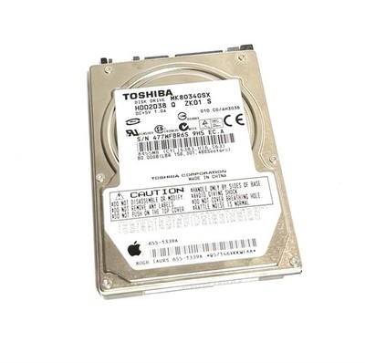 Toshiba MK8034GSX HDD2D38 HDD Hard Disk Drive SATA 80GB 2.5'' SATA 5.4K