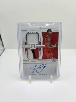 Christian Koloko 2022-23 National Treasures Dual Rookie Patch Auto /99 Raptors