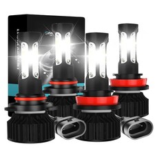 9005 H11 Led Headlight Kit Combo Bulbs 10000k Highlow Beam Super Bright White