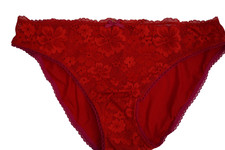 .VTG VICTORIA'S SECRET BODY BY VICTORIA SATIN LACE BIKINI PANTY L