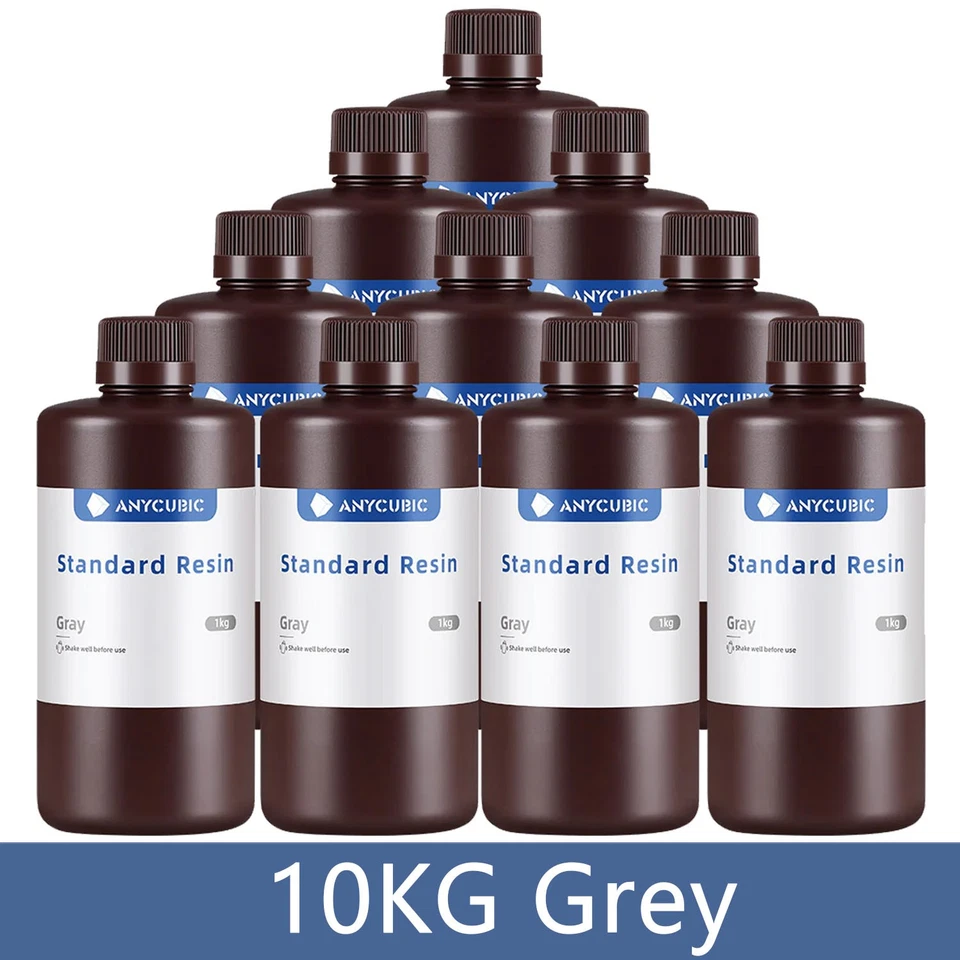 10KG Gris ANYCUBIC UV Sensitive Résine 405nm pour LCD Mono M7 Mars Imprimante 3D