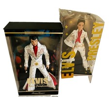 Timeless Treasure ELVIS & Barbie Signature MUSE In Matching White Jumpsuits NIB