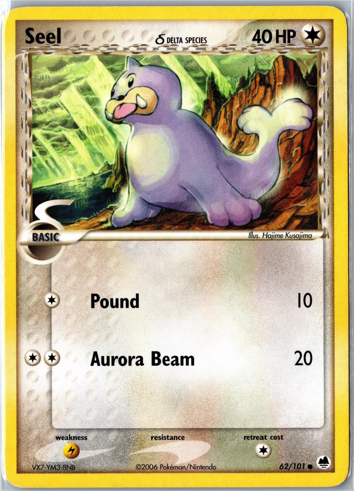 Pokemon Card - Seel 62/101 Dragon Frontiers Common Heavily Played