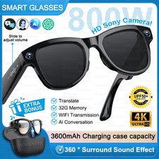 Next-Gen AI Smart Glasses 4K HD Video Recording 120+ Languages Translation 3600M
