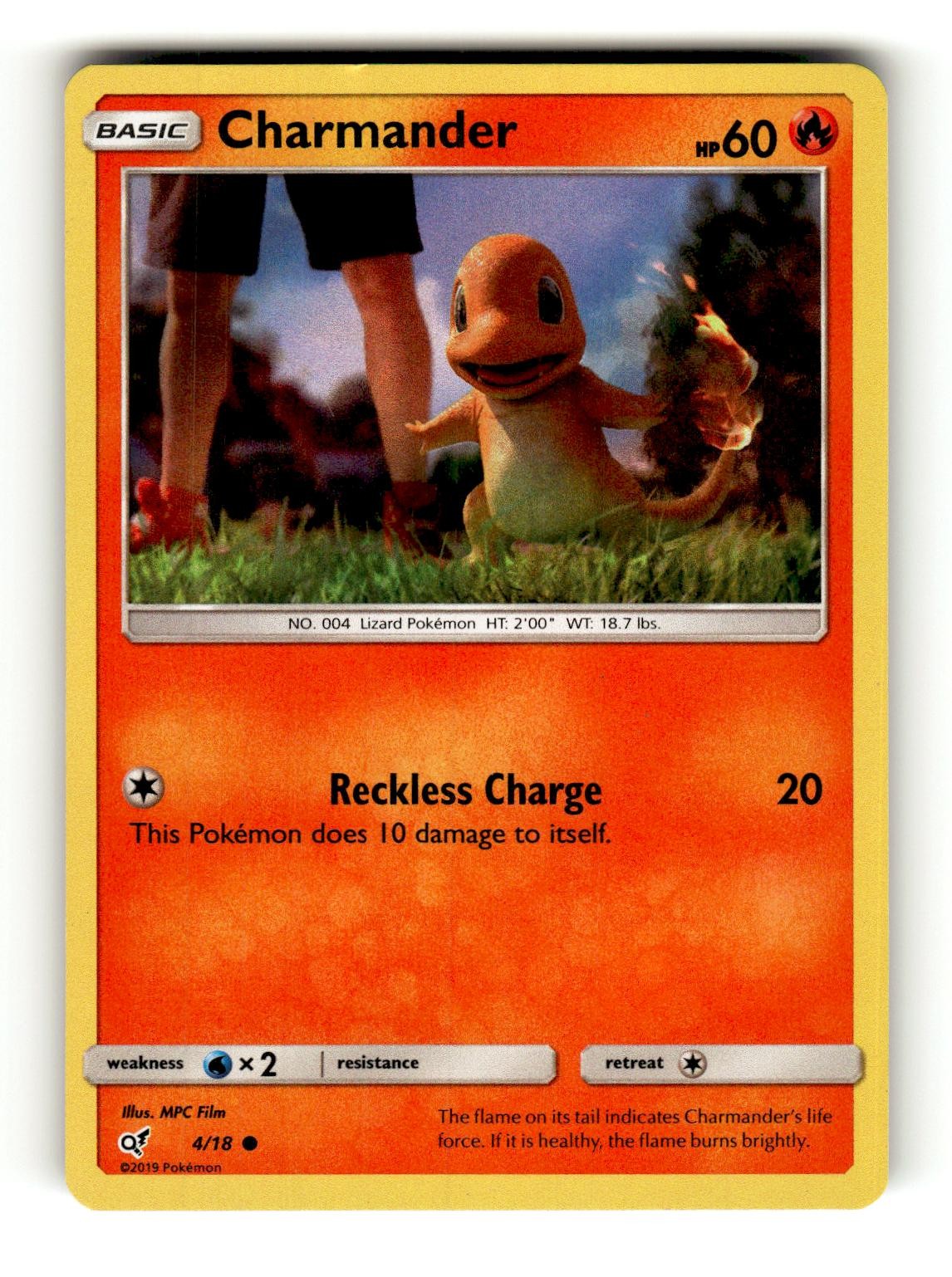 Charmander 4/18 Common Detective Pikachu Pokemon Holo Moderately Played MPC Film