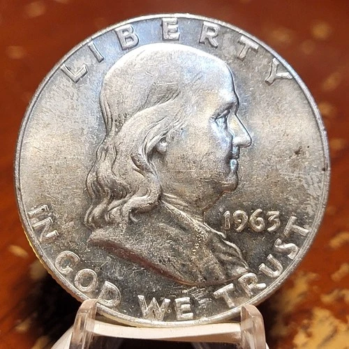 1963-DFranklin 90% Silver Half Dollar AU