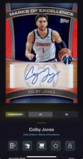 DIGITAL TOPPS NBA COLLECT 26 Colby Jones LEGENDARY RED SIGNATURE Read