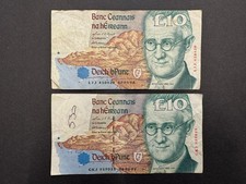 Central Bank Of Ireland £10 Pounds / Punt Banknote Set (2) LOT: 2604-012