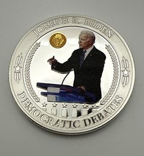 Joseph R. Biden Democratic Debates Proof Silver Plated Medallion Coin GG1