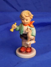 HUMMEL Goebel Boy w/ Horn & Toy Horse #239 TMK7 VTG 1991 VGC