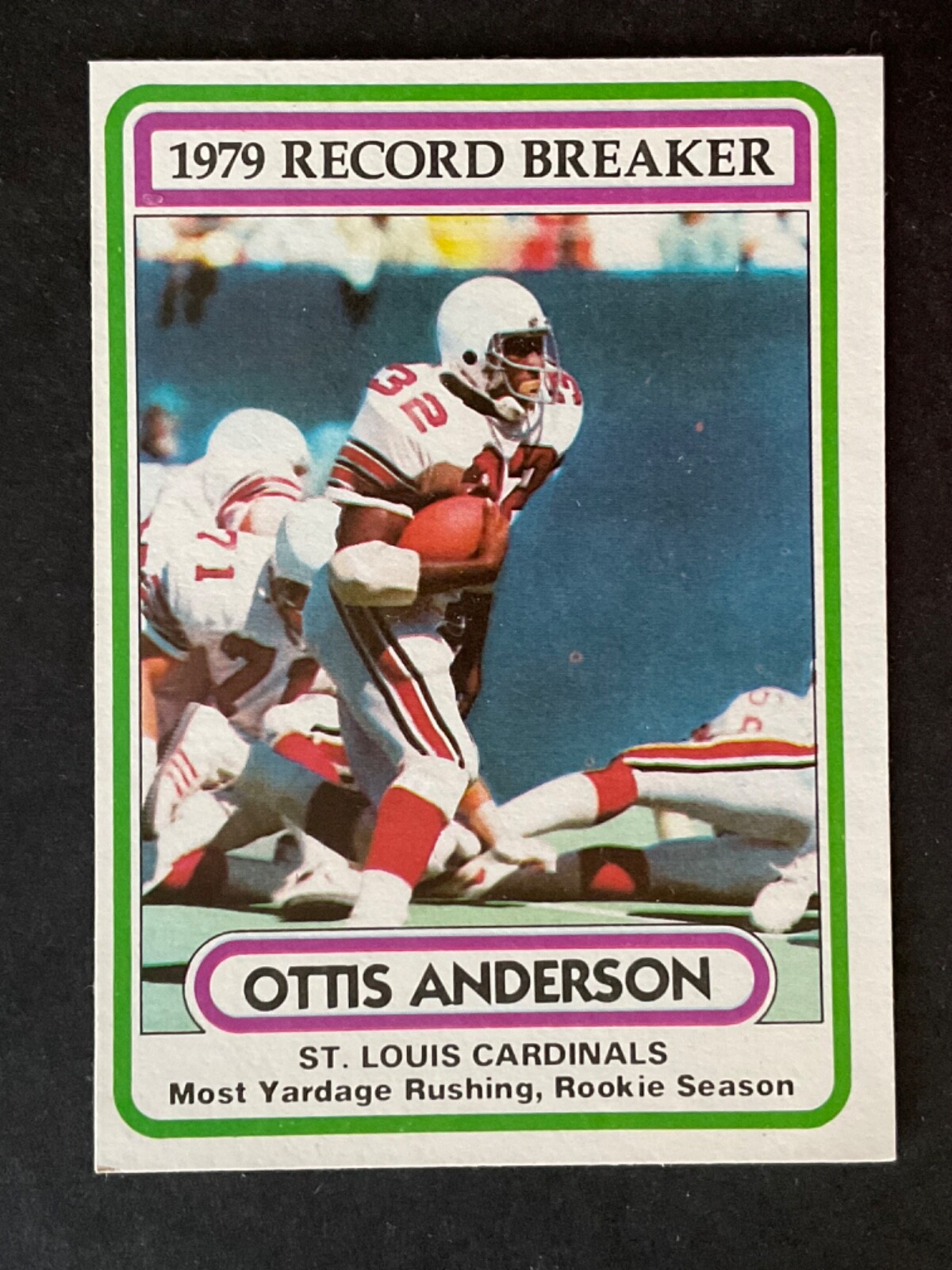 Ottis Anderson 1980 Topps Record Breaker Football Card #1 - St. Louis Cardinals