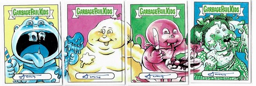 Garbage Pail Kids 4 Cartas Artista Cargado Boceto Andrew Artz Food Fight 2021 Raro