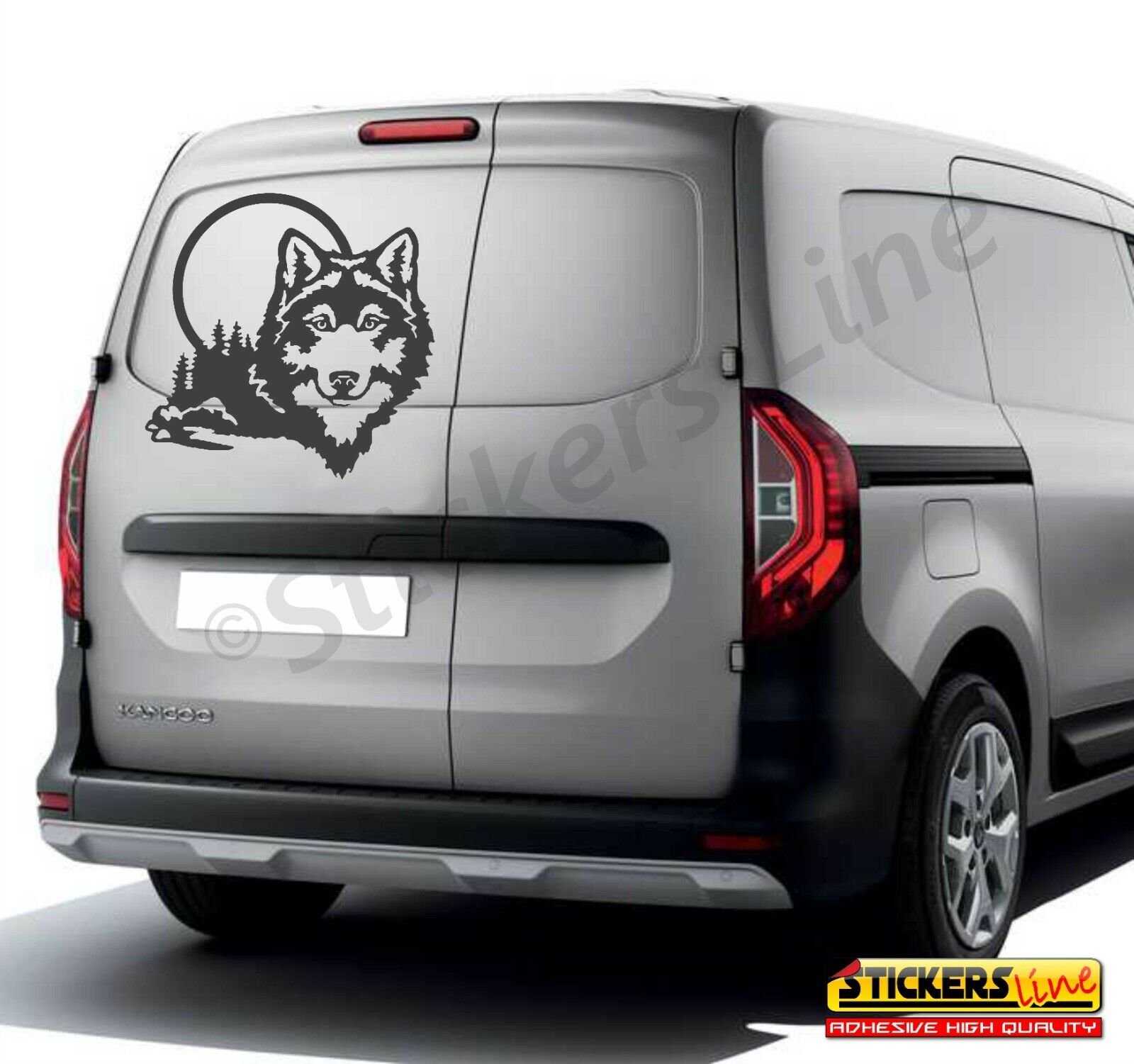 Adesivo per camper, roulotte, furgoni van LUPO della FORESTA cm 60 x 60 - Foto 4 di 4