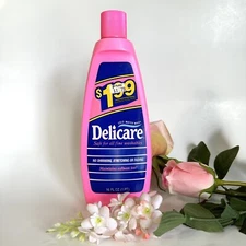 RARE Vintage 90s DELICARE Laundry Soap Wash HOT PINK Retro Half FL