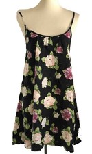 Tavik Womens Black Floral Rayon MIA Low Back Keyhole Tank Dress M/L