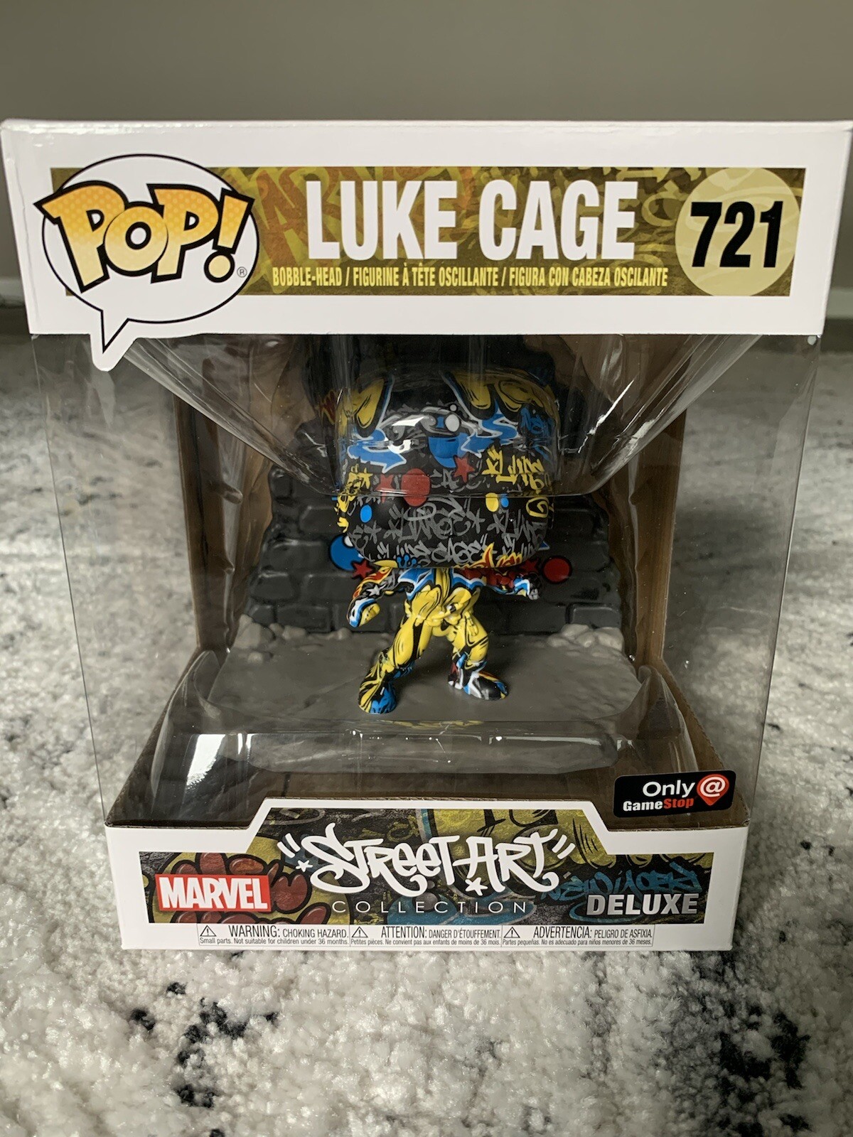 Exclusivo Gamestop #721 Luke Cage Colección De Arte Callejero Funko Pop Deluxe Nuevo