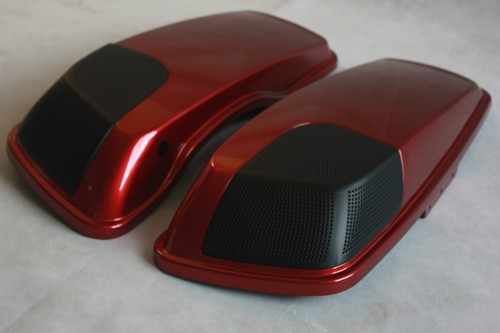Fire Red 5x7" Speaker Lids For Harley Touring Road Glide Saddlebag 2014 - 2021 - Picture 3 of 7