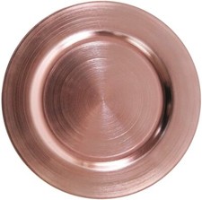 13  Rose Gold Metallic Charger Plates- Durable Plastic -Beautiful Set of 4pcs.