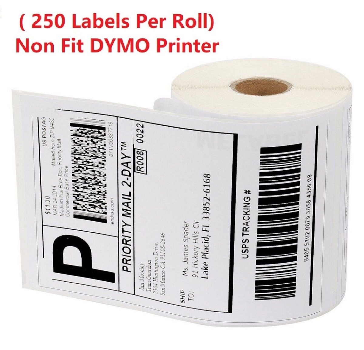 8 Rolls Label 4x6 Zebra 2844 Eltron ZP450 Direct Thermal Shipping