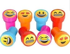 Estampillas emoji sonrientes suministros de fiesta de cumpleaños 24 piezas por unidad